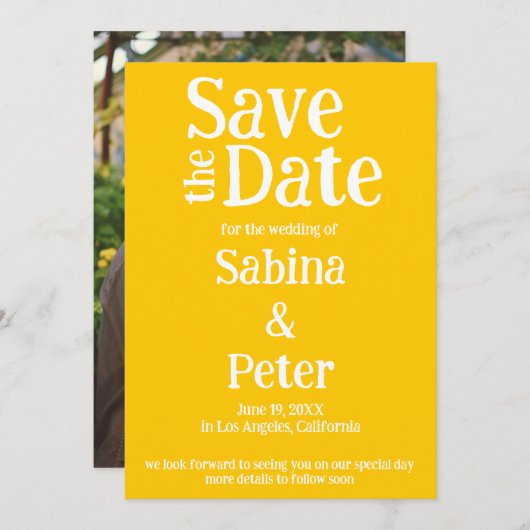 Trouw Uitnodiging Aangepaste Foto SAVE de DATUM Ka (Voorkant / Achterkant)