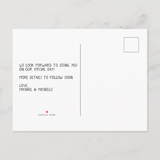 Trouw Uitnodiging Aangepaste Foto SAVE the DATE Ka (Achterkant)