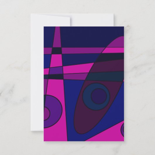 Trouw Uitnodiging Abstract Roze Paars (Achterkant)