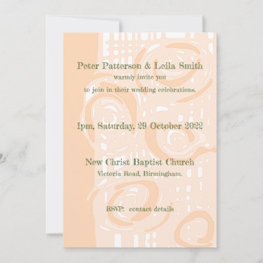 Trouw Uitnodiging Cultuur Mozaïek Bloem Roze (Voorkant)