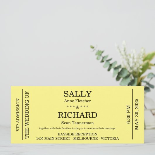 Trouw Uitnodiging (Gestileerd naar een Concertkaar (Staand voorkant)