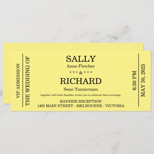 Trouw Uitnodiging (Gestileerd naar een Concertkaar (Voorkant / Achterkant)