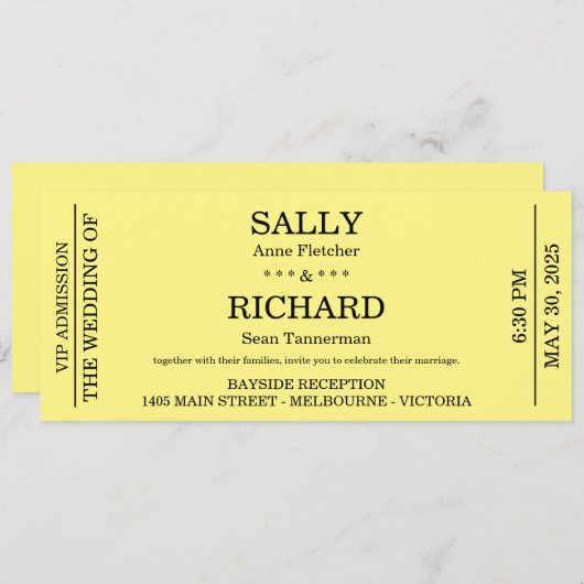 Trouw Uitnodiging (Gestileerd naar een Concertkaar (Voorkant / Achterkant)