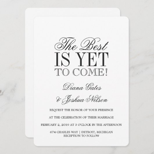 Trouw Uitnodiging | HET BESTE KOMT YET VOORUIT (Voorkant / Achterkant)