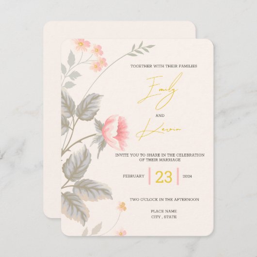 Trouw Uitnodiging Informatiekaartje (Voorkant / Achterkant)