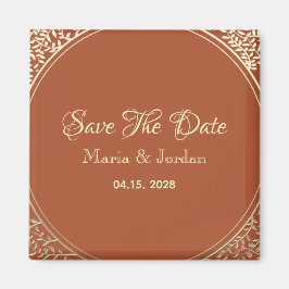Trouw uitnodiging magneet terracotta Save The Date