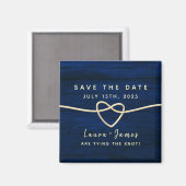 Trouw Uitnodiging Magnet Navy Blauw Save The Date (Voorkant / Achterkant)