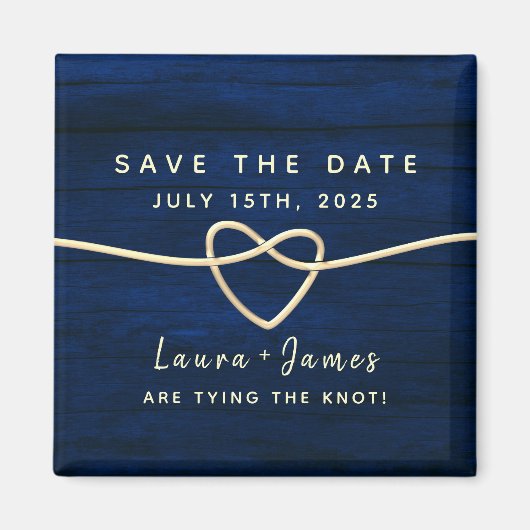 Trouw Uitnodiging Magnet Navy Blauw Save The Date (Voorkant)