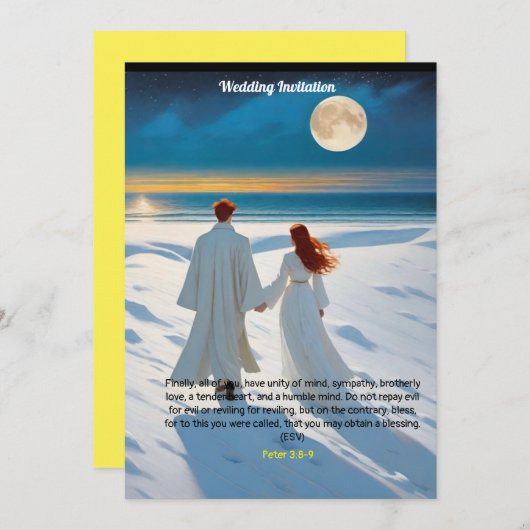 Trouw Uitnodiging met Peter 3:8-9 (Voorkant / Achterkant)