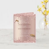 Trouw uitnodiging met roze gouden blush en glitter (Gele Bloem)