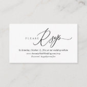 Trouw uitnodiging online RSVP, moderne script kaar Informatiekaartje (Voorkant)