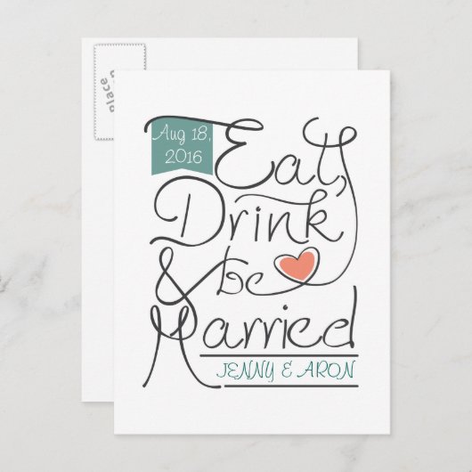 Trouw uitnodiging ontwerp (Voorkant / Achterkant)