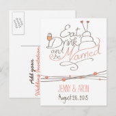 Trouw uitnodiging ontwerp briefkaart (Voorkant / Achterkant)