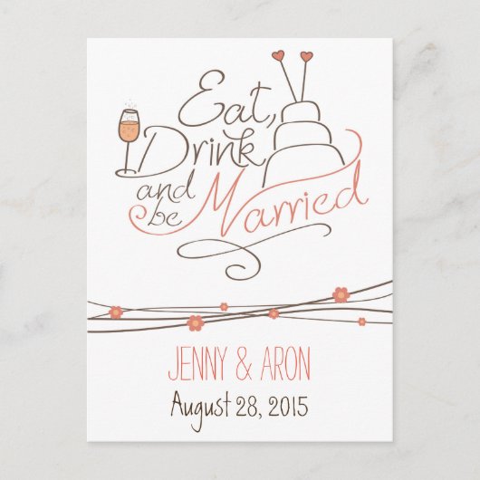 Trouw uitnodiging ontwerp briefkaart (Voorkant)