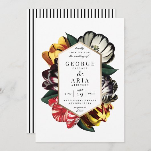 Trouw Uitnodiging *Palazzo Grassi* (Voorkant / Achterkant)