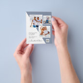 TROUW UITNODIGING QR Code Datum Behouden BLAUW Flyer (Hand)
