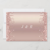 Trouw uitnodiging Roze Gouden Blush Glitter Drips (Achterkant)