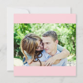 Trouw Uitnodiging Roze & Witte Streep Foto (Achterkant)