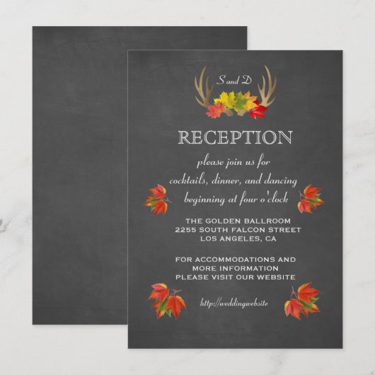 Trouw Uitnodiging | Rustieke Herten Gevallen RECEP (Voorkant / Achterkant)