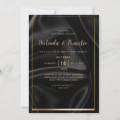 Trouw Uitnodiging Zwart Goud Alcohol Inkt (Voorkant)