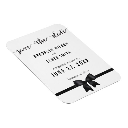 Trouw uitnodiging zwart-wit Save The Date-magneet  Magneet (Rechterzijde)