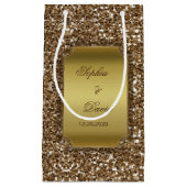 Trouw Uitnodigingen | Goud Glitter Aangepast Klein Cadeauzakje (Voorkant)