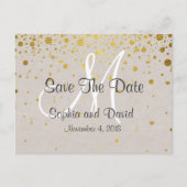 Trouw Uitnodigingen | Gouden Confetti SAVE THE DAT (Voorkant)