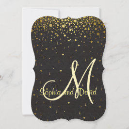 Trouw Uitnodigingen | Gouden Glamour Confetti RSVP