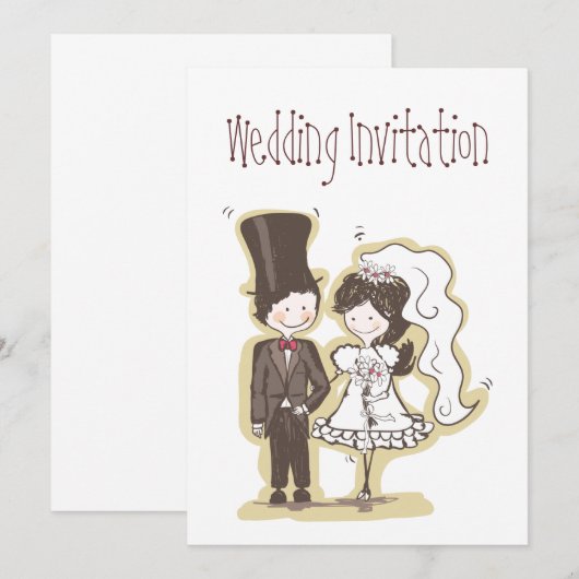 Trouw Uitnodigingskaart Kaart (Voorkant / Achterkant)