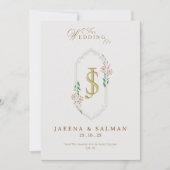 Trouw uitprintbare sjabloon met monogram kaart (Voorkant)