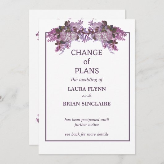 Trouw uitstel Bloemen Boeket Bewaar de Datum Feestdagenkaart (Voorkant / Achterkant)