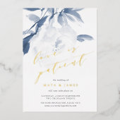 Trouw uitstel kaart met folie 'Liefde is Geduldig' (Voorkant)