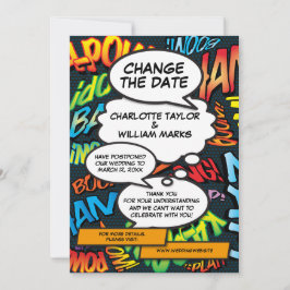 Trouw uitstel Stripboek Modern Save The Date