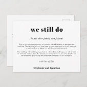 Trouw Uitstel Wij Doen Het Nog Steeds COVID Script Aankondigingskaart (Voorkant / Achterkant)