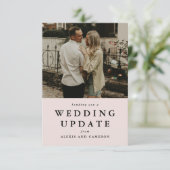 Trouw update datum wijzigen roze fotokaart (Staand voorkant)