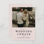 Trouw update datum wijzigen roze fotokaart (Voorkant / Achterkant)