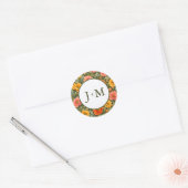 Trouw van Klaprozen Ronde Sticker (Envelop)