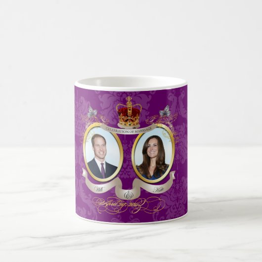 Trouw van Will+Kate, doe-het-zelf Kleur!! Koffiemok (Center)