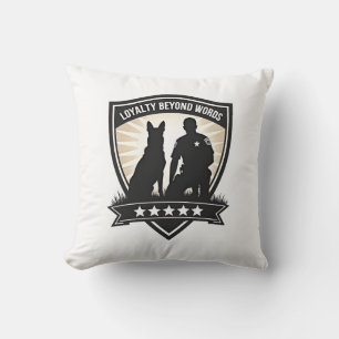Trouw Verder Dan Woorden Vintage K9 Politie Badge  Kussen