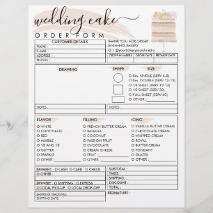 Trouw Verjaardag Bakkerij Cake Bestelformulier Flyer