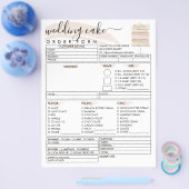 Trouw Verjaardag Bakkerij Cake Bestelformulier Flyer (Enkel)