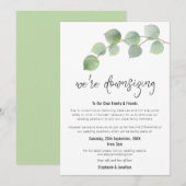 Trouw Verkleining Modern Script Eucalyptus Aankondiging (Voorkant / Achterkant)