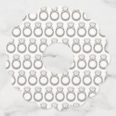 Trouw Verlovings Bruidsdouche Sieraden Wijnglaslabel (Voorkant)