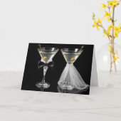 Trouw Verlovings Martini Cocktails Kaart (Gele Bloem)