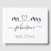 Trouw Verlovingshart Meneer Mevrouw Persoonlijke N Gastenboek (Voorkant)