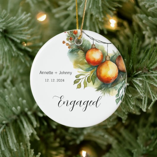 Trouw Verlovingsornament, Verlovingssieraad, Bruid Keramisch Ornament (Boom)