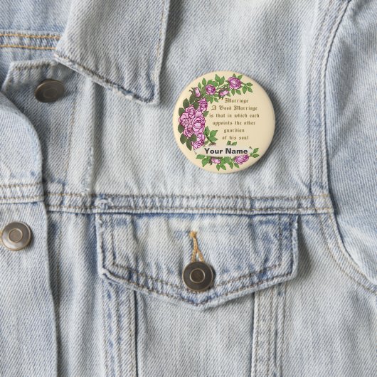 Trouw Vers huwelijks-speldje knopje Ronde Button 5,7 Cm (In situ)