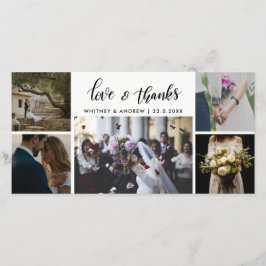 Trouw Vijf Foto's Liefde & Dankbaarheid Script Bedankkaart