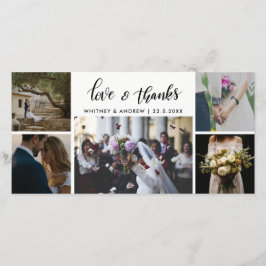Trouw Vijf Foto's Liefde & Dankbaarheid Script Bedankkaart