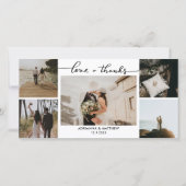 Trouw Vijf Foto's Liefde en Dankbaarheid Script Bedankkaart (Voorkant)